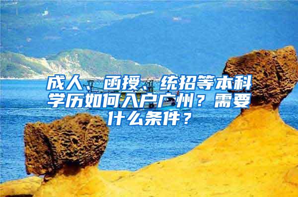 成人、函授、统招等本科学历如何入户广州？需要什么条件？