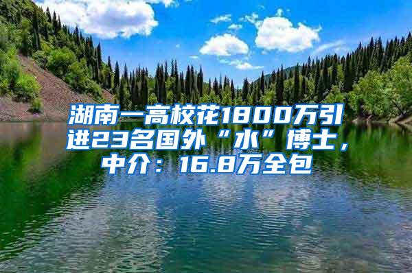 湖南一高校花1800万引进23名国外“水”博士，中介：16.8万全包