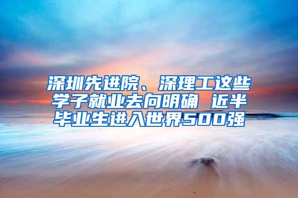 深圳先进院、深理工这些学子就业去向明确 近半毕业生进入世界500强