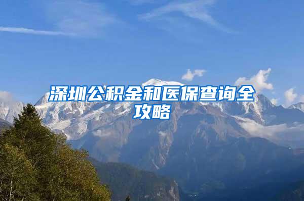 深圳公积金和医保查询全攻略