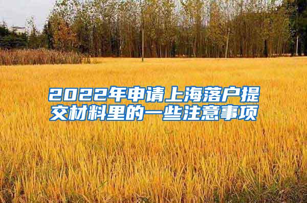 2022年申请上海落户提交材料里的一些注意事项