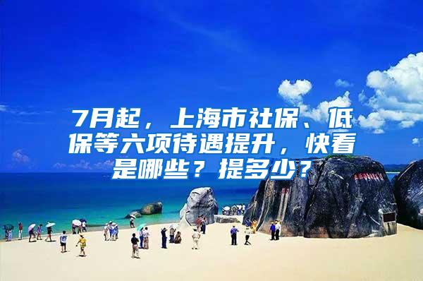 7月起，上海市社保、低保等六项待遇提升，快看是哪些？提多少？