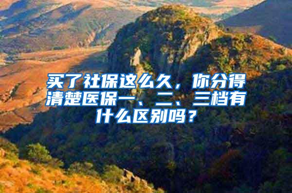 买了社保这么久，你分得清楚医保一、二、三档有什么区别吗？