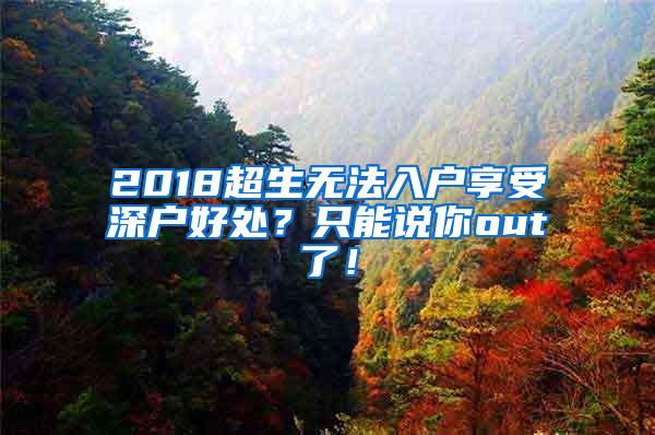 2018超生无法入户享受深户好处？只能说你out了！