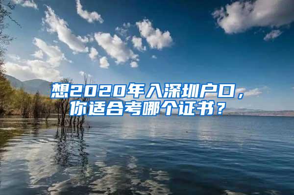 想2020年入深圳户口，你适合考哪个证书？