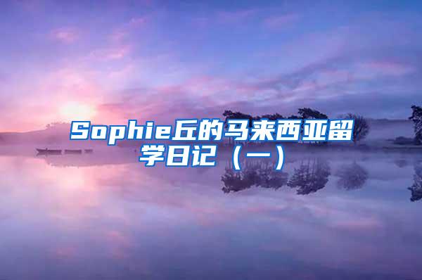 Sophie丘的马来西亚留学日记（一）