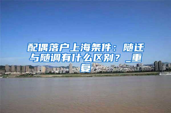 配偶落户上海条件：随迁与随调有什么区别？_重复