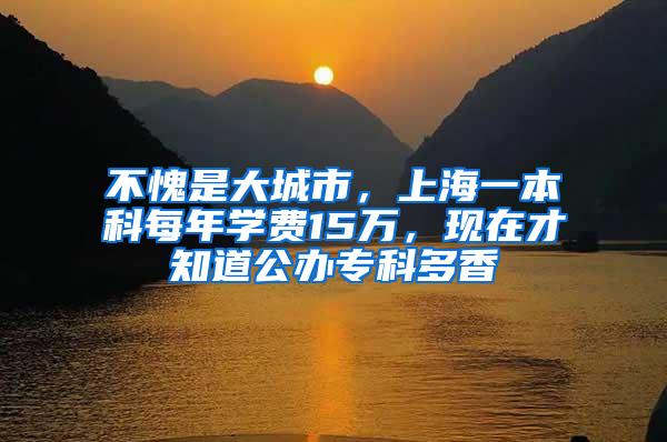 不愧是大城市，上海一本科每年学费15万，现在才知道公办专科多香