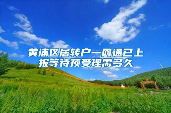 黄浦区居转户一网通已上报等待预受理需多久