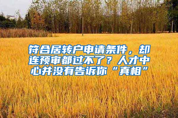 符合居转户申请条件，却连预审都过不了？人才中心并没有告诉你“真相”