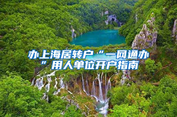办上海居转户“一网通办”用人单位开户指南