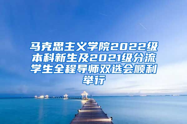 马克思主义学院2022级本科新生及2021级分流学生全程导师双选会顺利举行