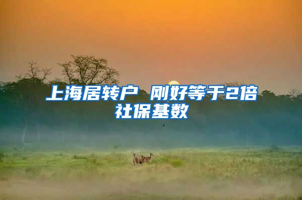 上海居转户 刚好等于2倍社保基数