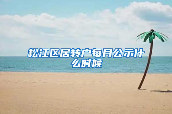 松江区居转户每月公示什么时候