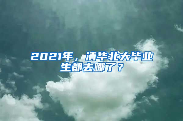 2021年，清华北大毕业生都去哪了？