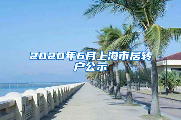 2020年6月上海市居转户公示
