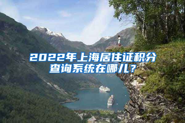 2022年上海居住证积分查询系统在哪儿？
