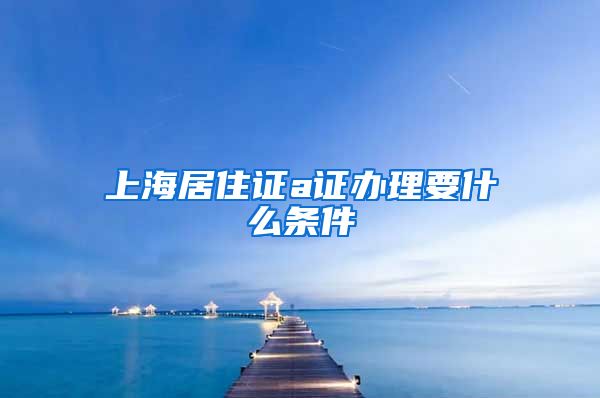 上海居住证a证办理要什么条件