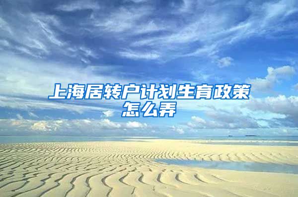 上海居转户计划生育政策怎么弄