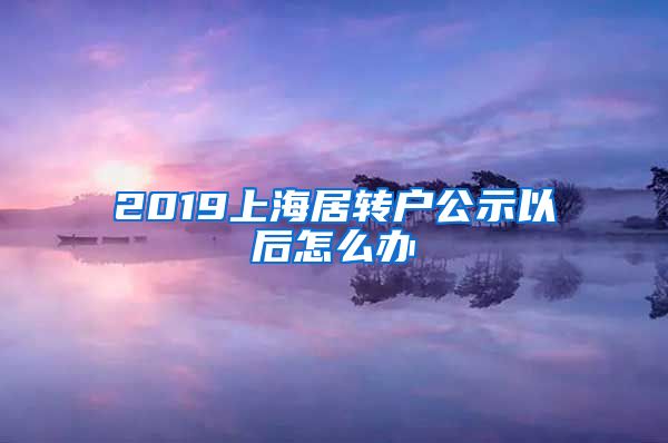 2019上海居转户公示以后怎么办