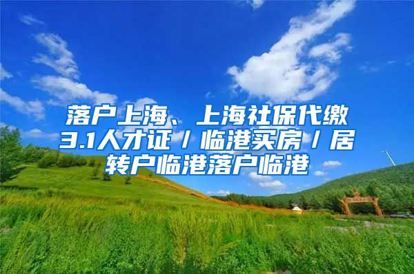 落户上海、上海社保代缴3.1人才证／临港买房／居转户临港落户临港