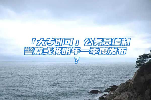 「大专即可」公务员编制警察或将明年一季度发布？