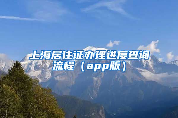 上海居住证办理进度查询流程（app版）