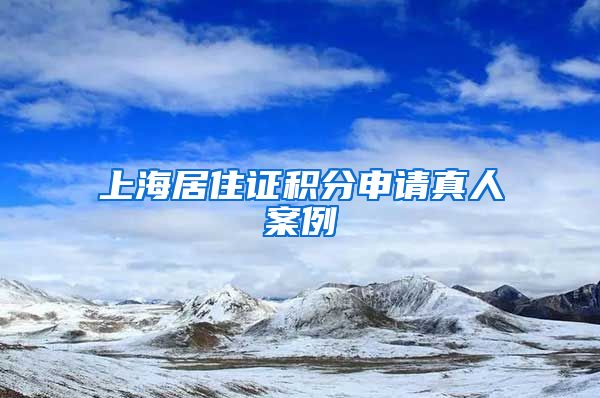 上海居住证积分申请真人案例