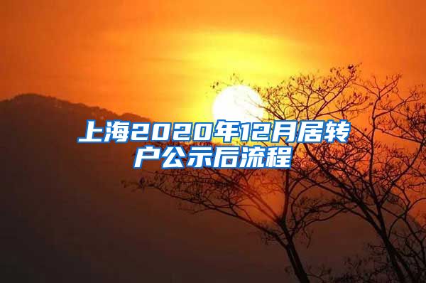 上海2020年12月居转户公示后流程