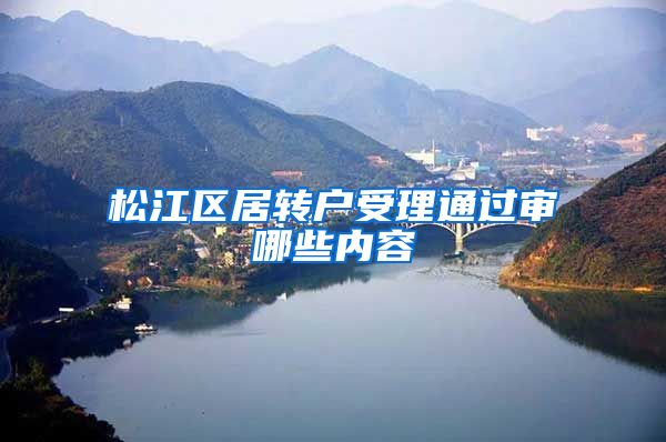 松江区居转户受理通过审哪些内容
