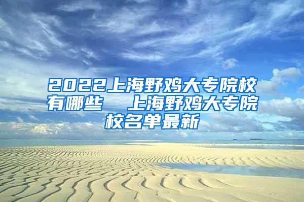 2022上海野鸡大专院校有哪些  上海野鸡大专院校名单最新