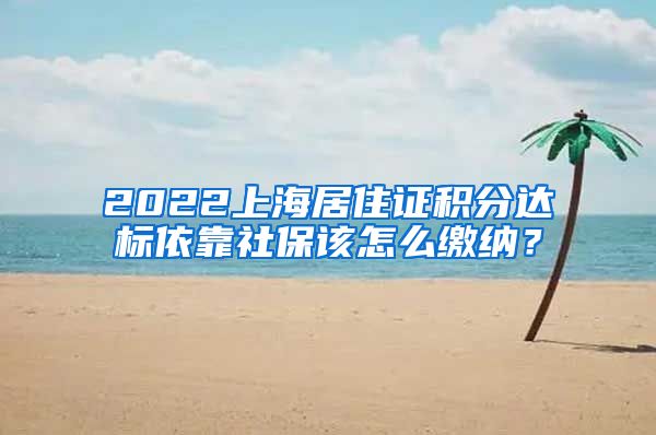 2022上海居住证积分达标依靠社保该怎么缴纳？
