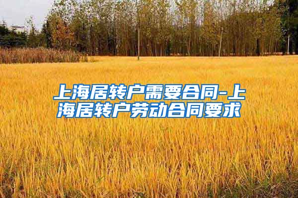 上海居转户需要合同-上海居转户劳动合同要求