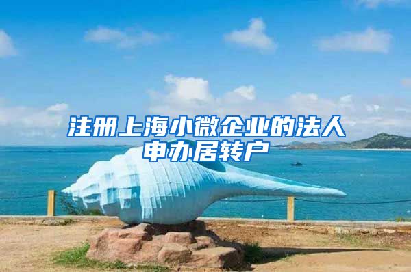 注册上海小微企业的法人申办居转户