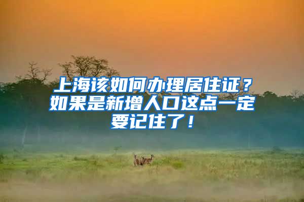 上海该如何办理居住证？如果是新增人口这点一定要记住了！
