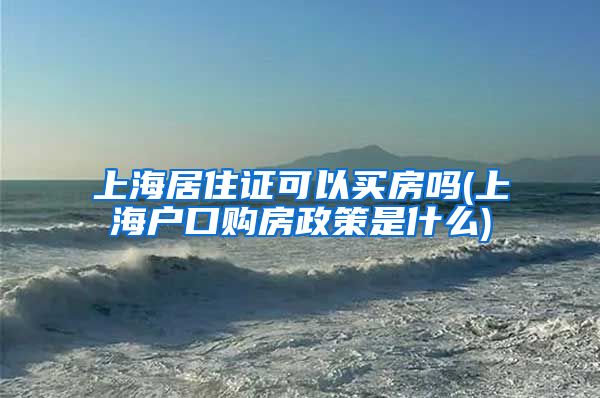 上海居住证可以买房吗(上海户口购房政策是什么)