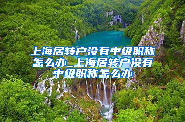 上海居转户没有中级职称怎么办_上海居转户没有中级职称怎么办
