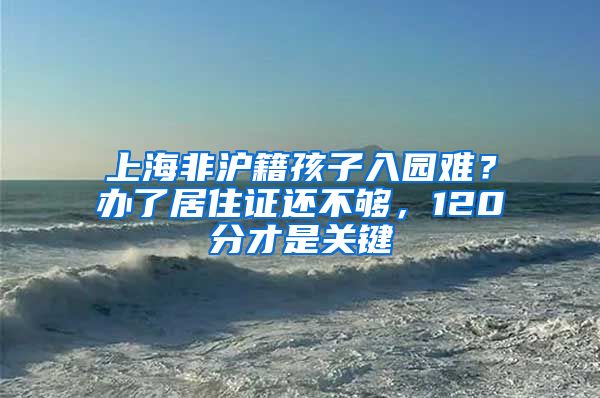 上海非沪籍孩子入园难？办了居住证还不够，120分才是关键