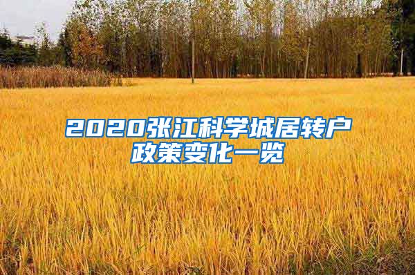 2020张江科学城居转户政策变化一览
