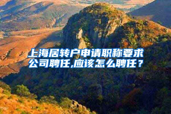 上海居转户申请职称要求公司聘任,应该怎么聘任？