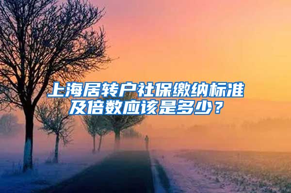 上海居转户社保缴纳标准及倍数应该是多少？