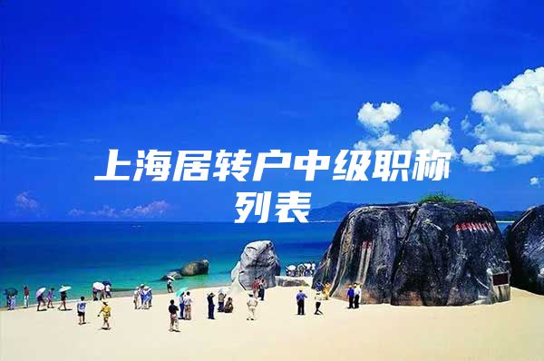 上海居转户中级职称列表