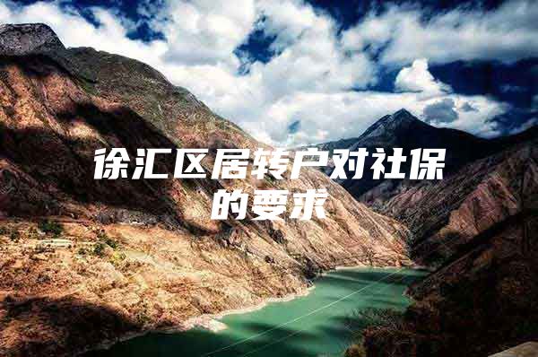 徐汇区居转户对社保的要求