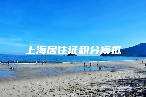 上海居住证积分模拟
