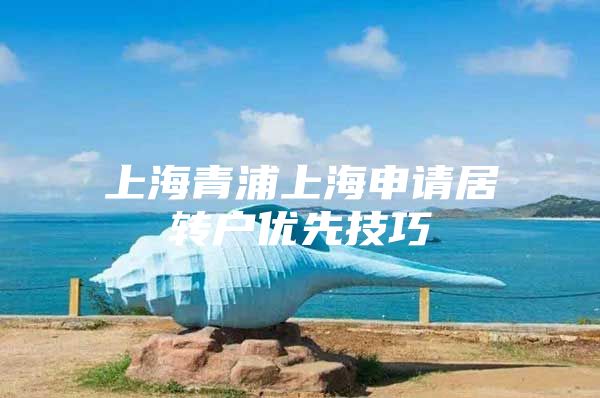 上海青浦上海申请居转户优先技巧
