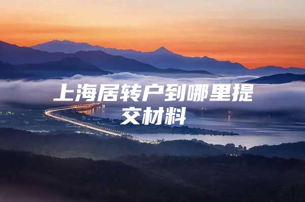 上海居转户到哪里提交材料
