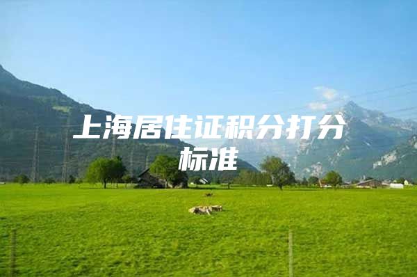 上海居住证积分打分标准
