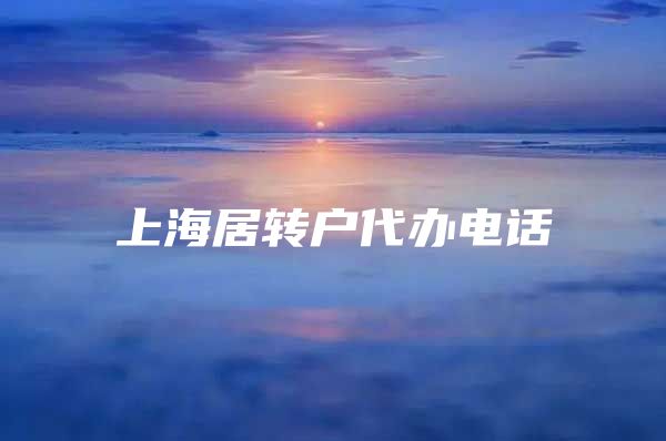 上海居转户代办电话