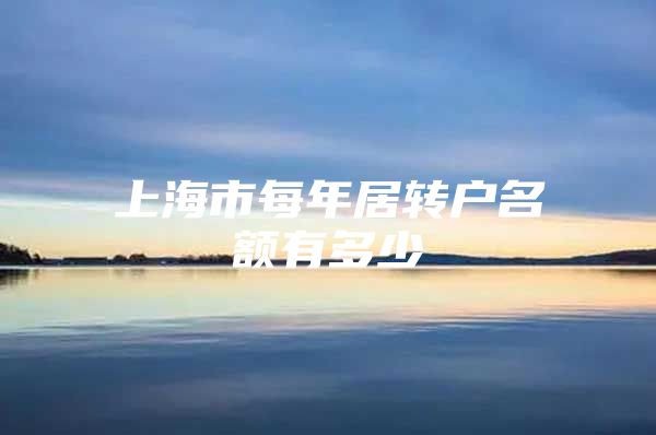上海市每年居转户名额有多少