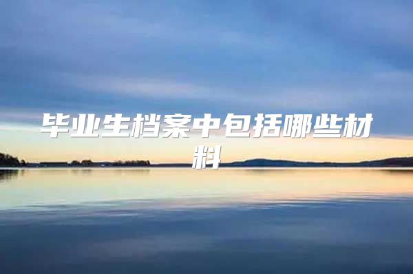 毕业生档案中包括哪些材料